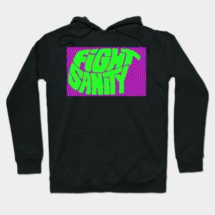 Fight Sanity Acid Psychedelic Green and Purple Pattern Hoodie